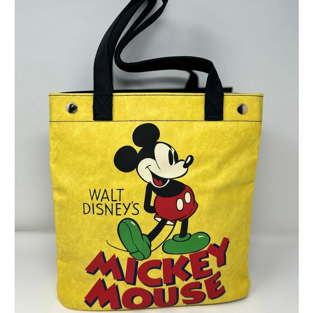 Disney Walt Disney Mickey Mouse Vinyl Yellow Shopper Bag